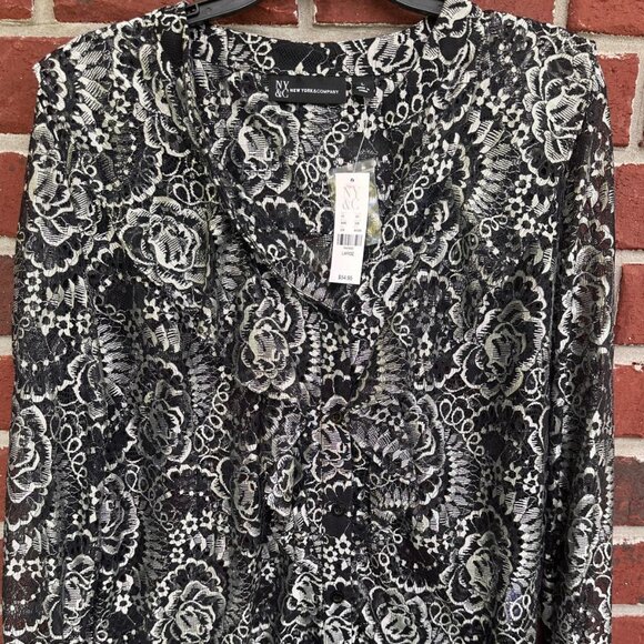 New York & Company Tops - New York & Company Black Lace Blouse - Large